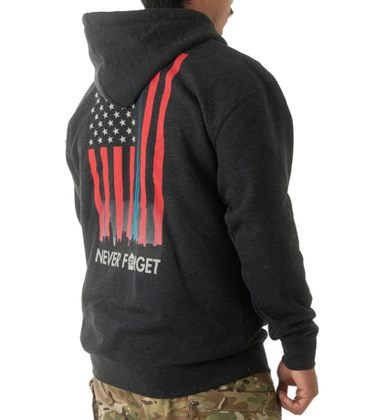 Side of Freedom Tower Hoodie in Charcoal