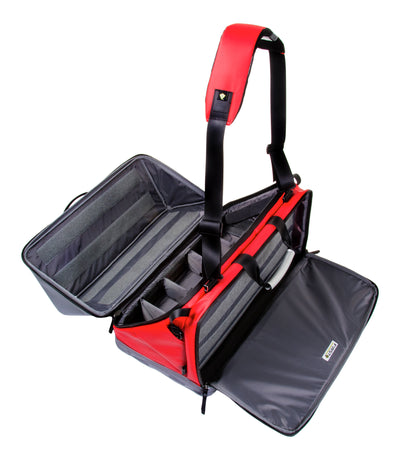 Open Top of Large Jump Bag in Red