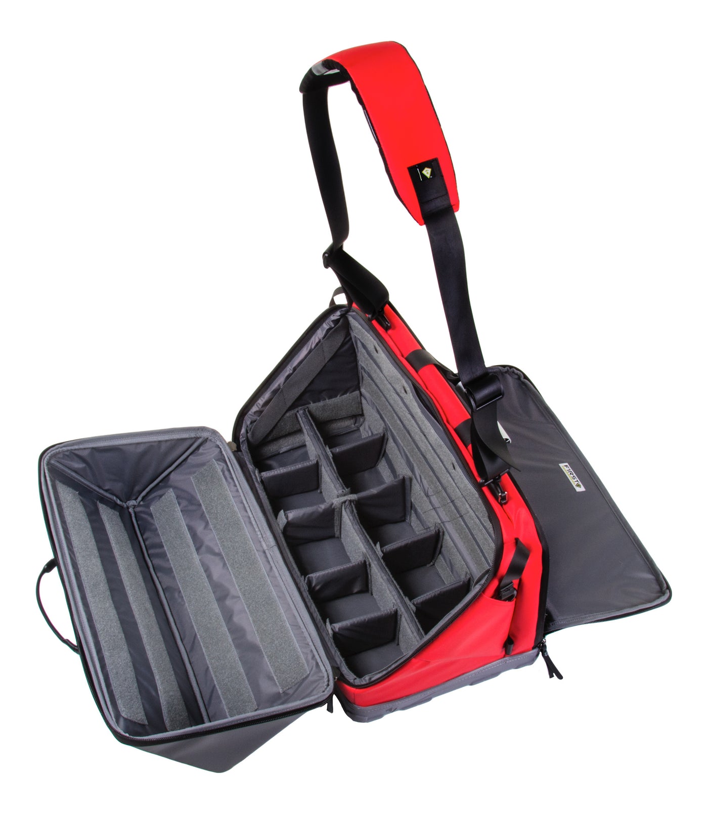 Open Top of Large Jump Bag in Red