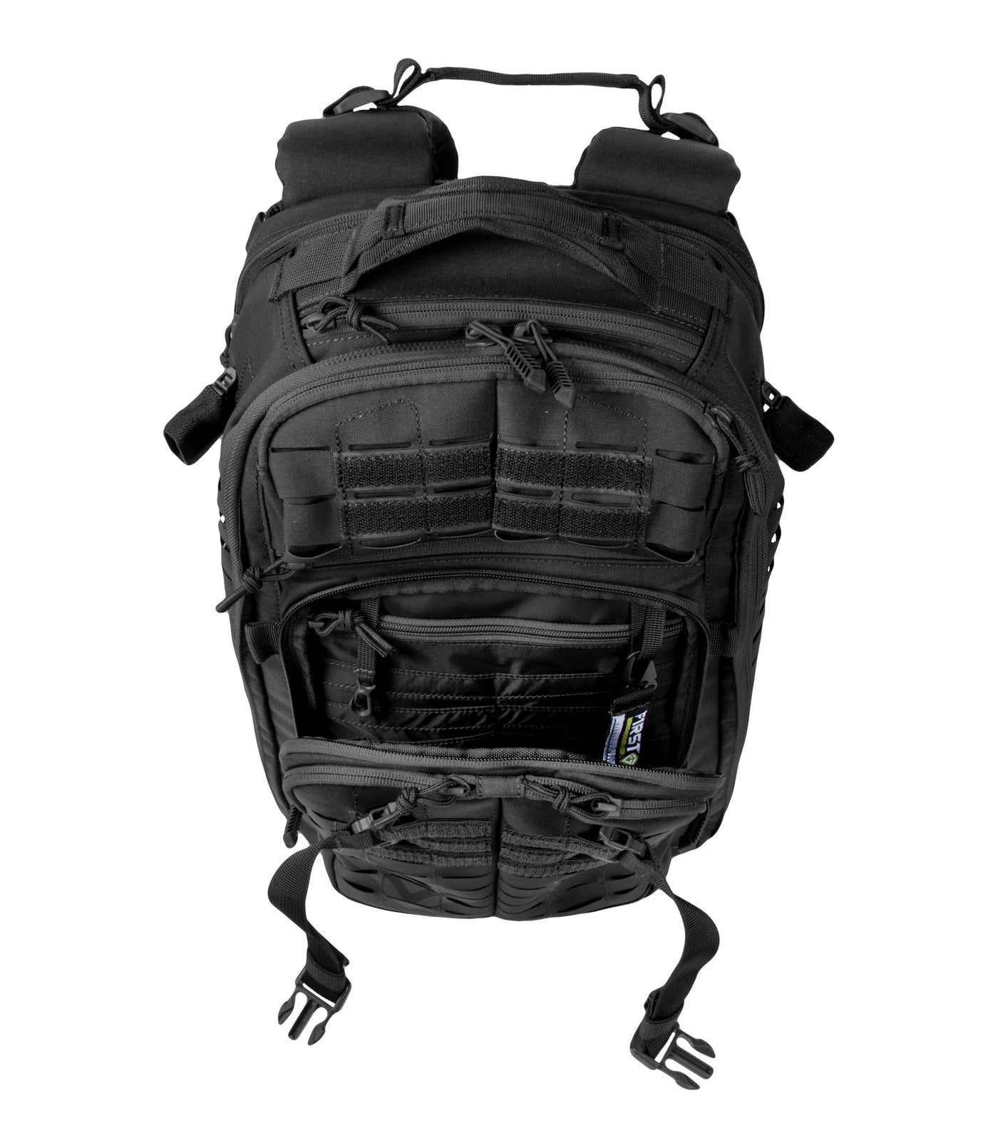 Unzipped Top of Tactix Half-Day Plus Backpack 27L in Black