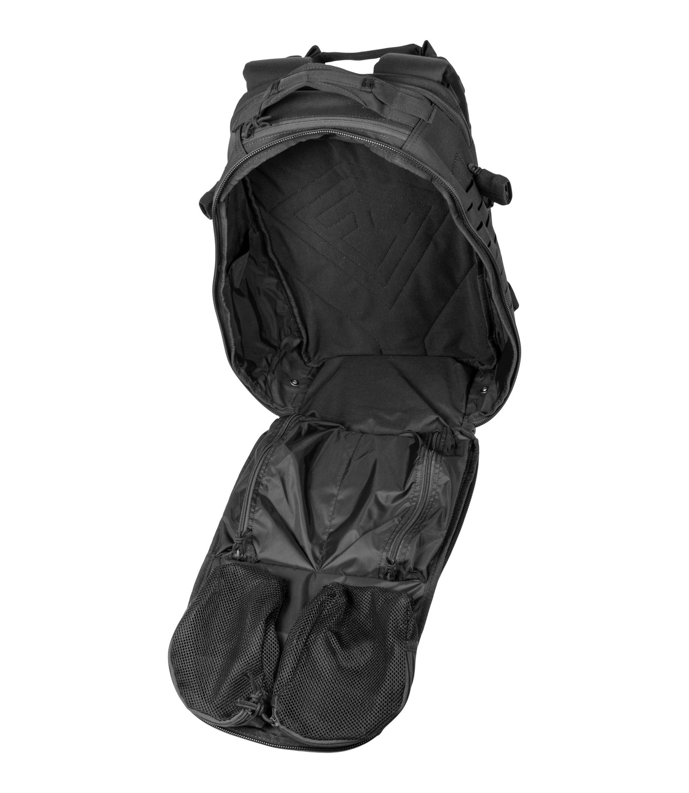 Unzipped Front of Tactix Half-Day Plus Backpack 27L in Black