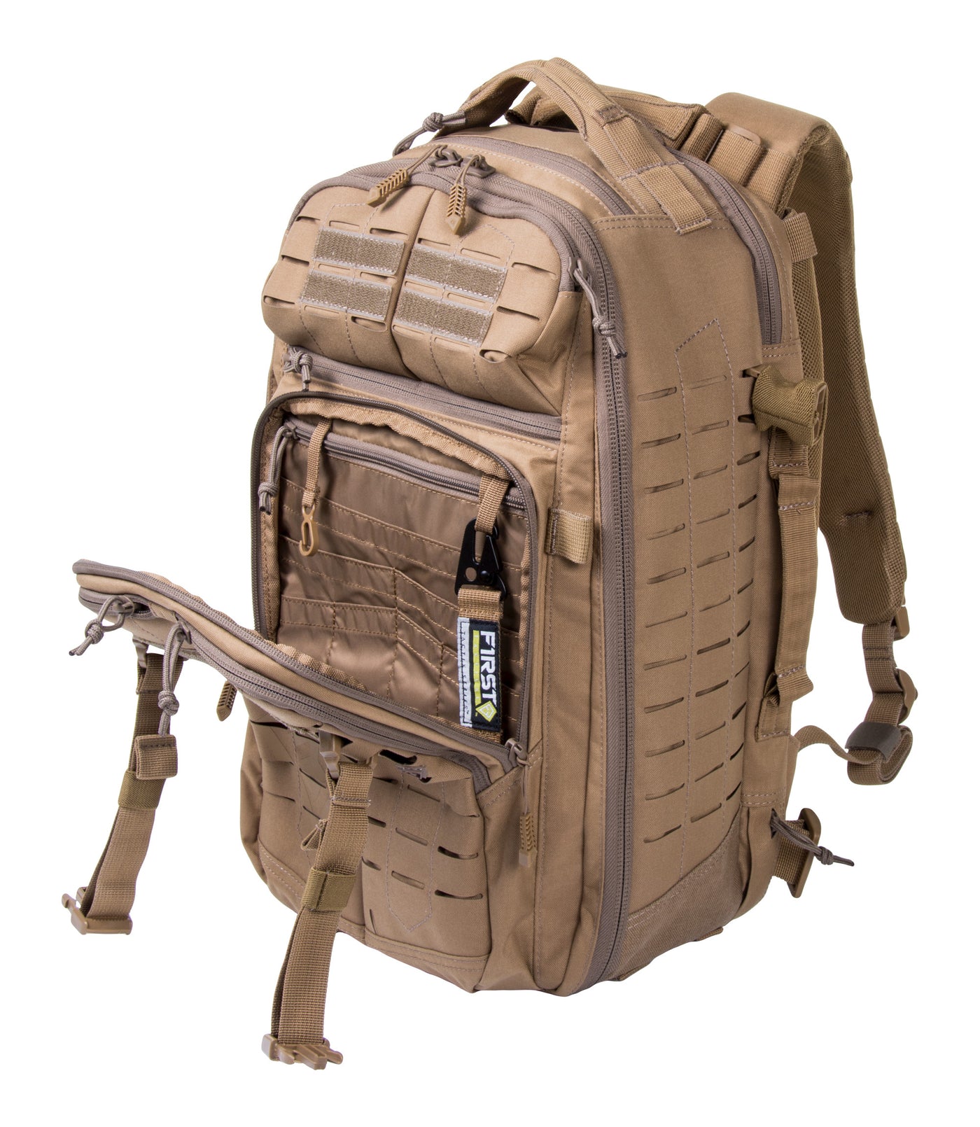 Open Front of Tactix Half-Day Plus Backpack 27L in Coyote