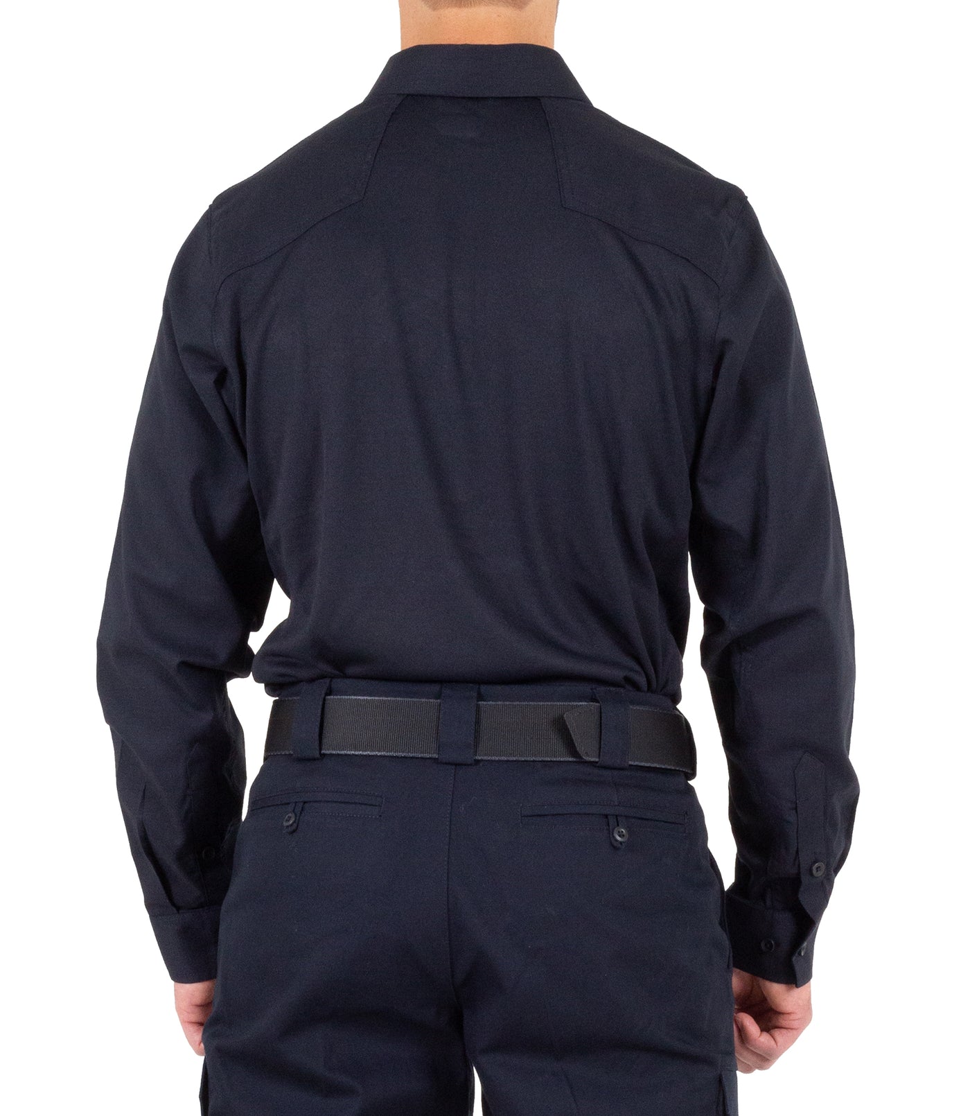 Back of Men's V2 Pro Performance Shirt in Midnight Navy