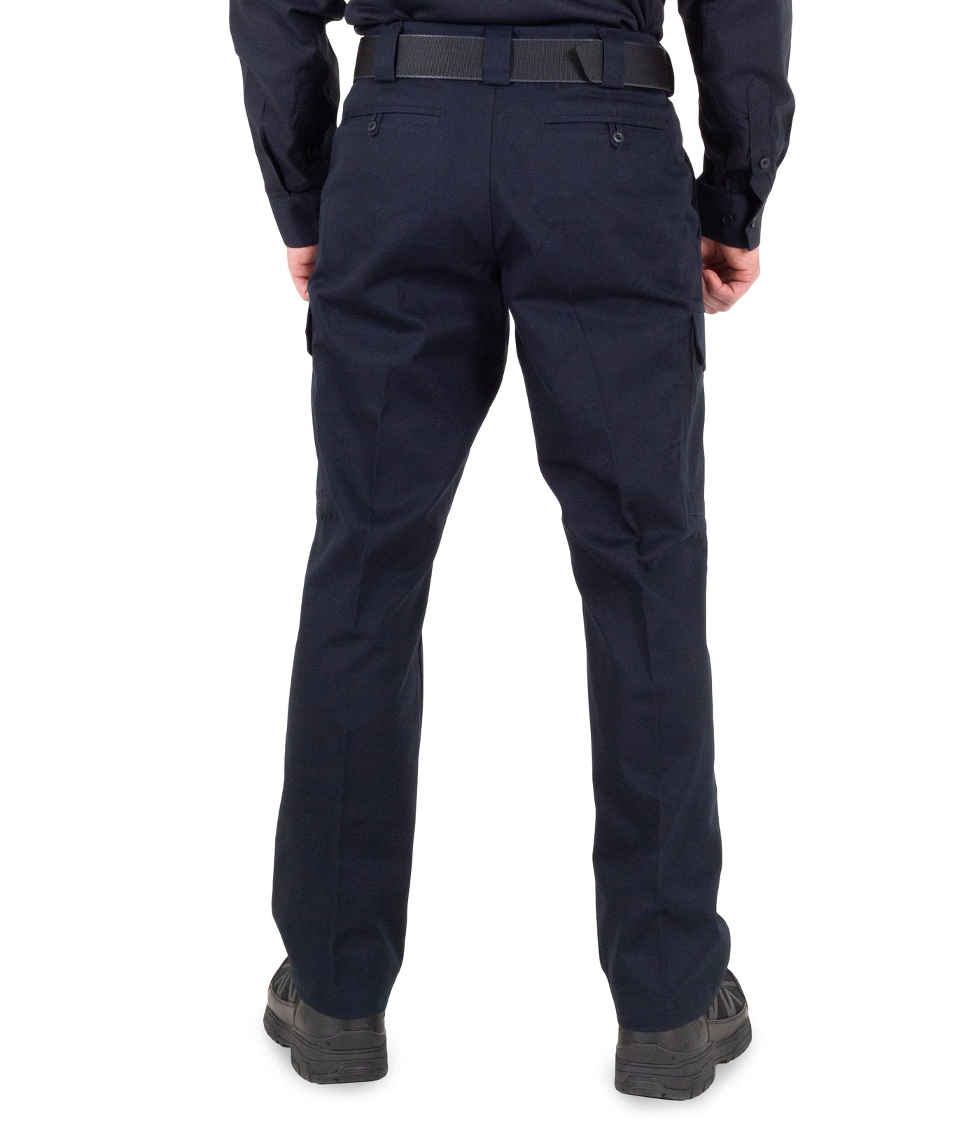 Back of Men's Cotton Cargo Station Pant in Navy