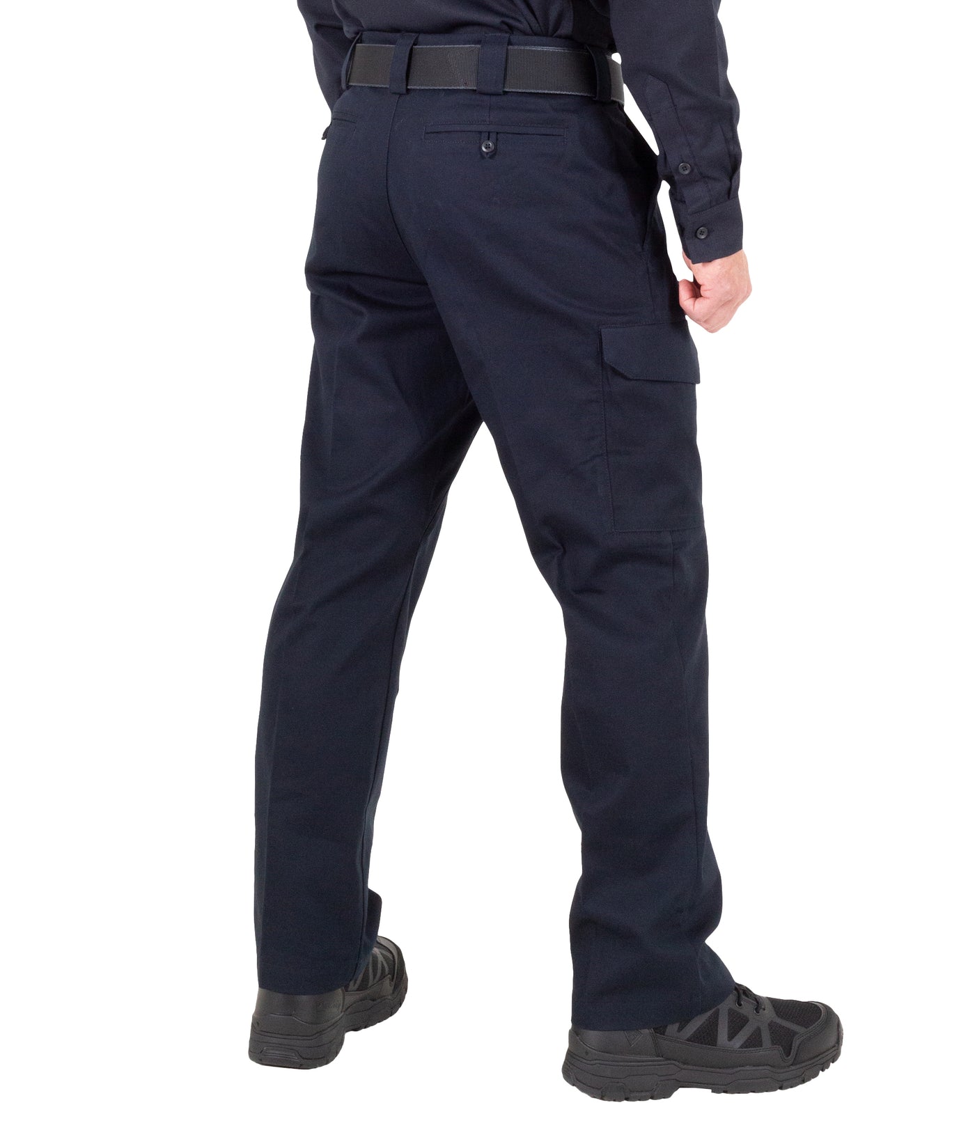 Side of Men's Cotton Cargo Station Pant in Navy