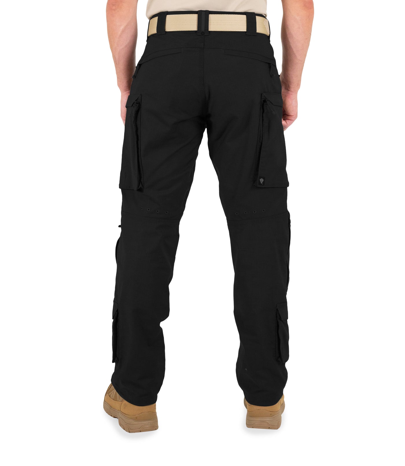Back of Men's Defender Pants in Black