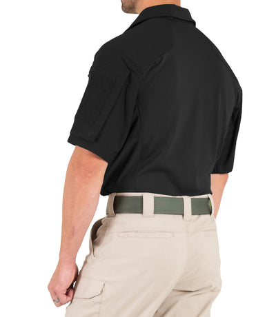Side of Men's Defender Short Sleeve Shirt in Black