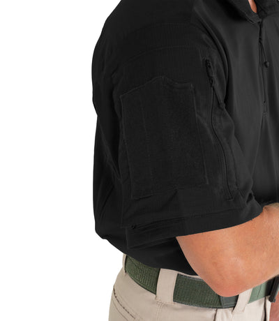 Velcro Pocket of Men's Defender Short Sleeve Shirt in Black