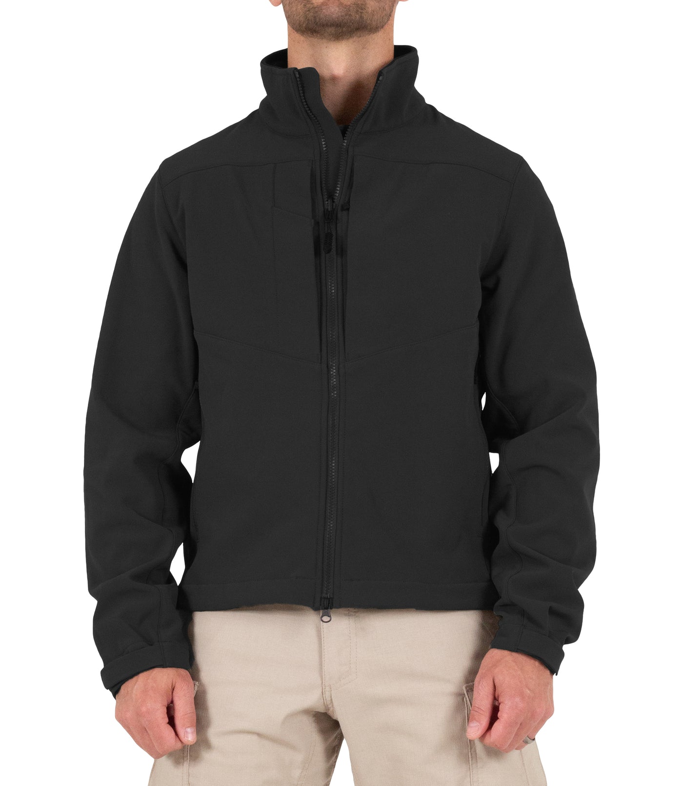 Front of Men's Tactix Softshell Jacket in Black