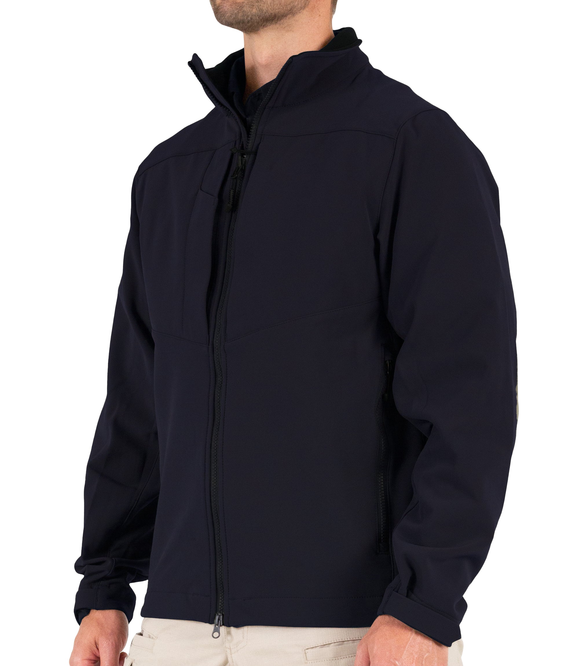 Side of Men’s Tactix Softshell Jacket (Parka Length) in Midnight Navy |color_midnight navy