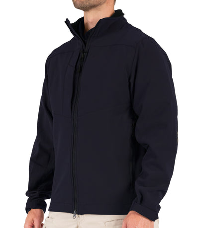 Side of Men’s Tactix Softshell Jacket (Parka Length) in Midnight Navy