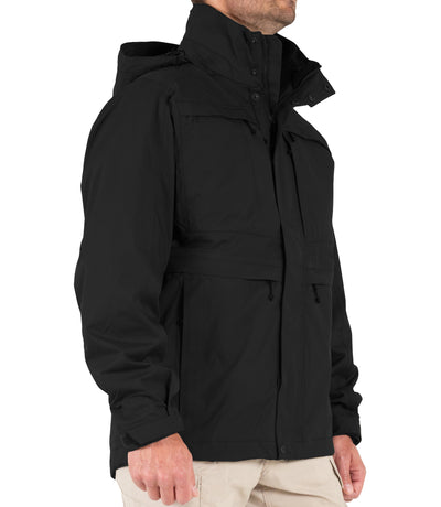 Side Front View of Men’s Tactix System Parka in Black