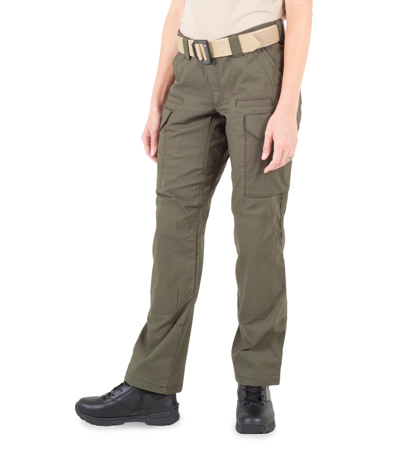 Side of Women's V2 Tactical Pants in OD Green