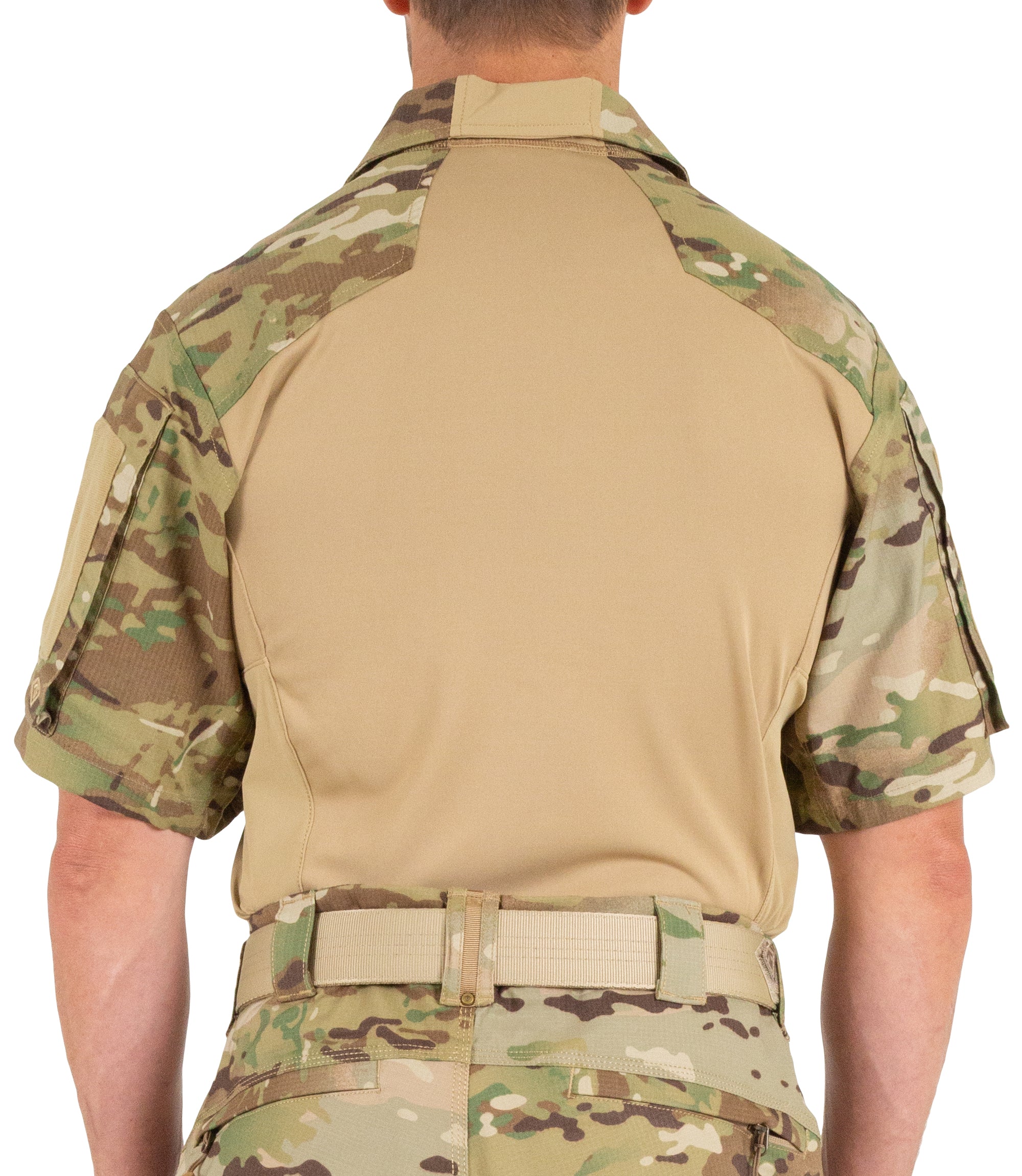Back of Men's Defender Short Sleeve Shirt in MultiCam® |color_multicam