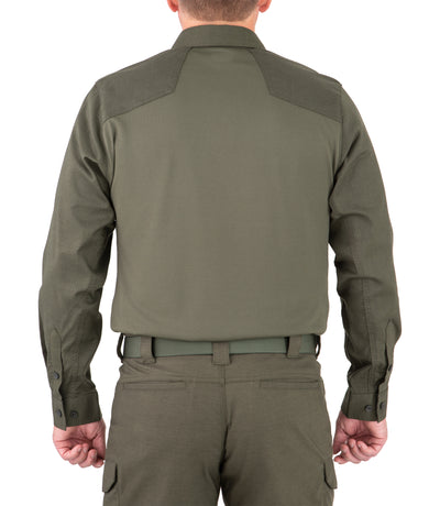 Back of Men's V2 Pro Performance Shirt in OD Green