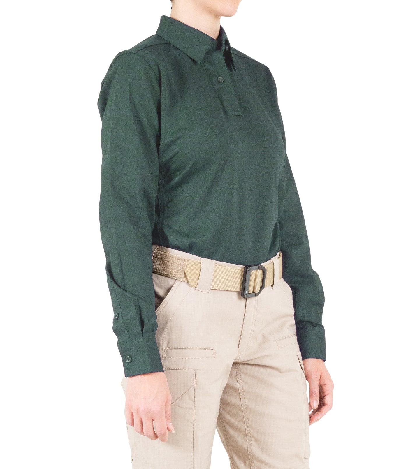 Side of Women's V2 Pro Performance Shirt in Spruce Green