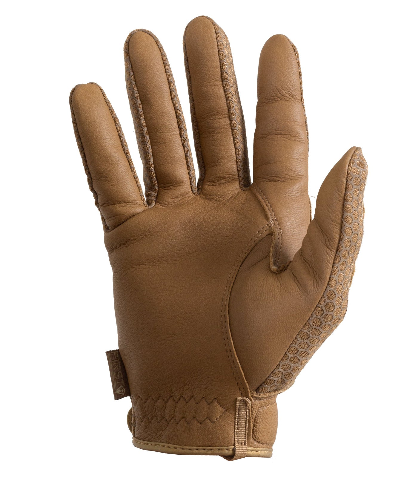 Palm of Men's Slash & Flash Protective Knuckle Glove in Coyote