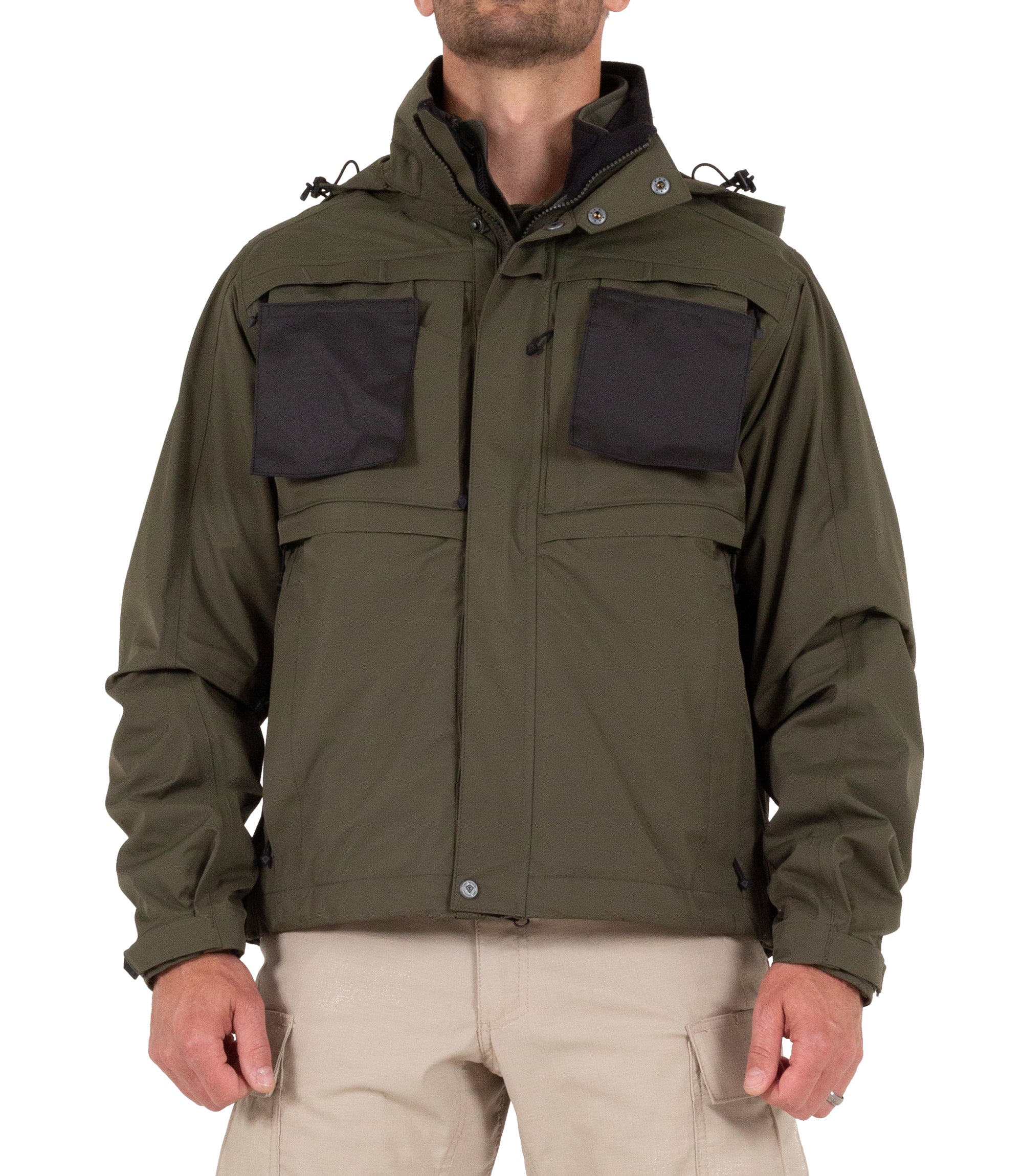 Pullout Panels of Men’s Tactix System Jacket in OD Green |color_od green