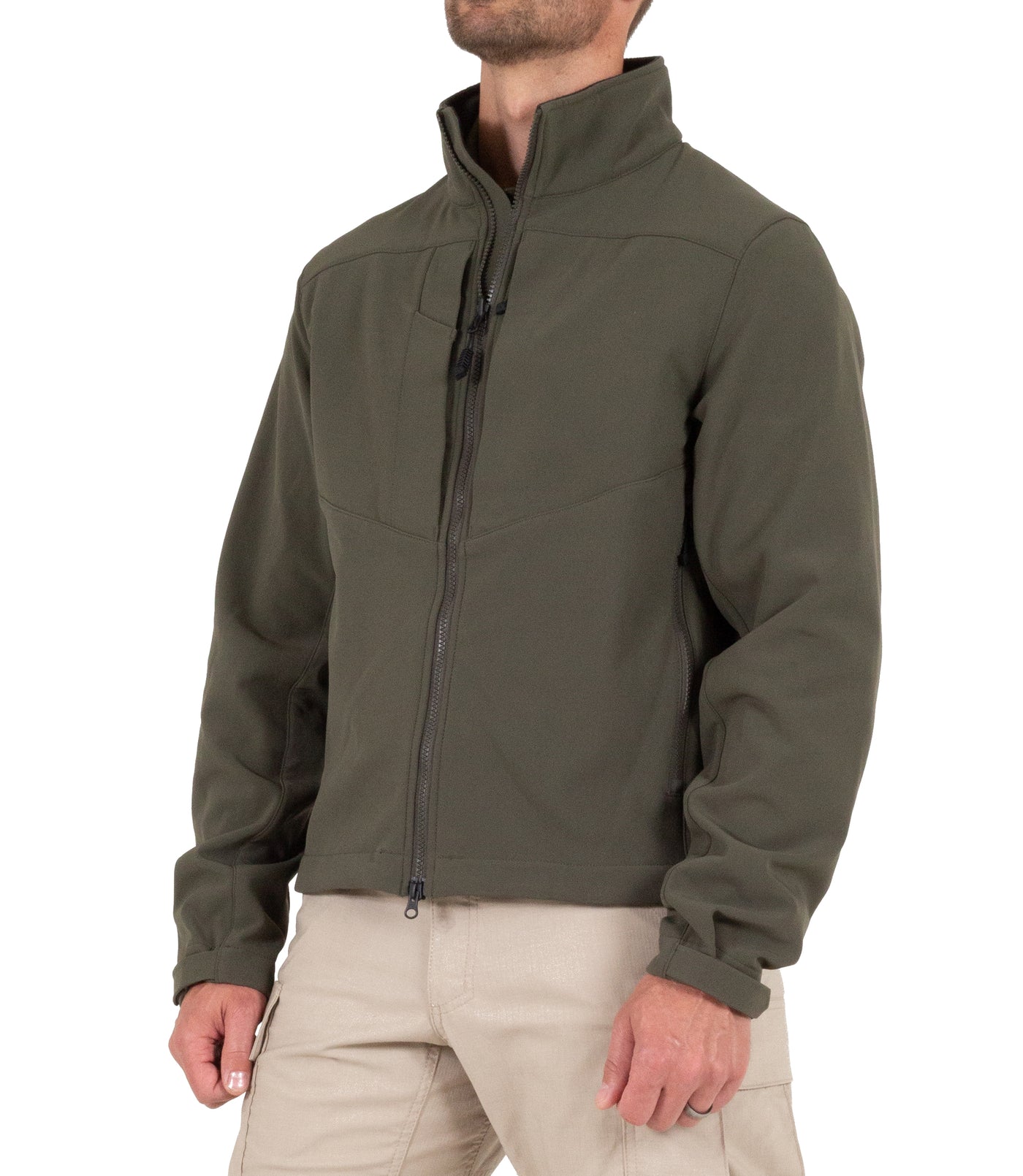 Side of Men's Tactix Softshell Jacket in OD Green